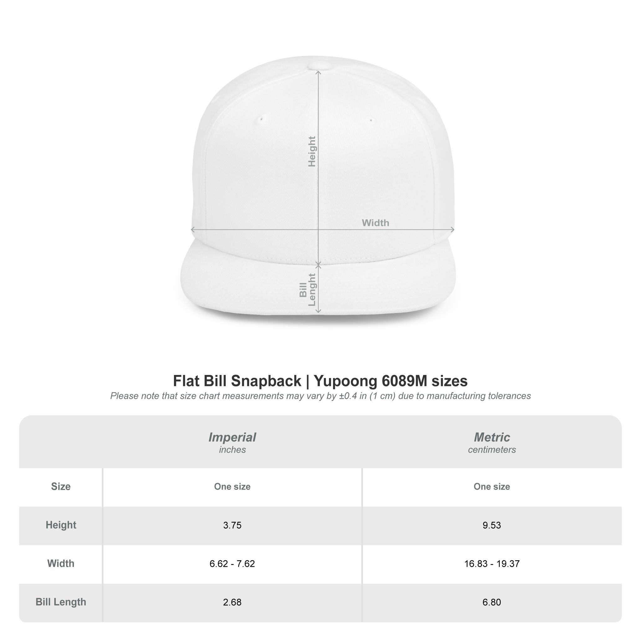 Embroidered Flat Bill Snapback