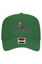 Rogue Candy Swirl logo on front, green Otto 5-Panel Mesh Trucker