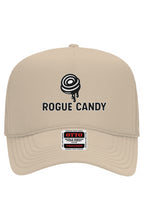 Rogue Candy Swirl logo on front, sand Otto 5-Panel Mesh Trucker