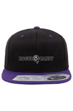 Rogue Candy embroidered Swirl logo Snapback Two-Tone purple and black Cap