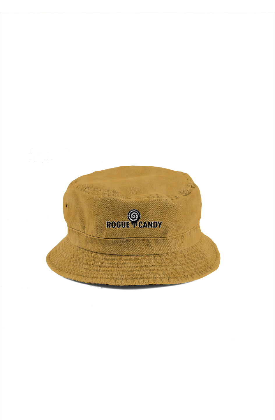 Rogue Candy embroidered Logo, mustard yellow Bucket Hat