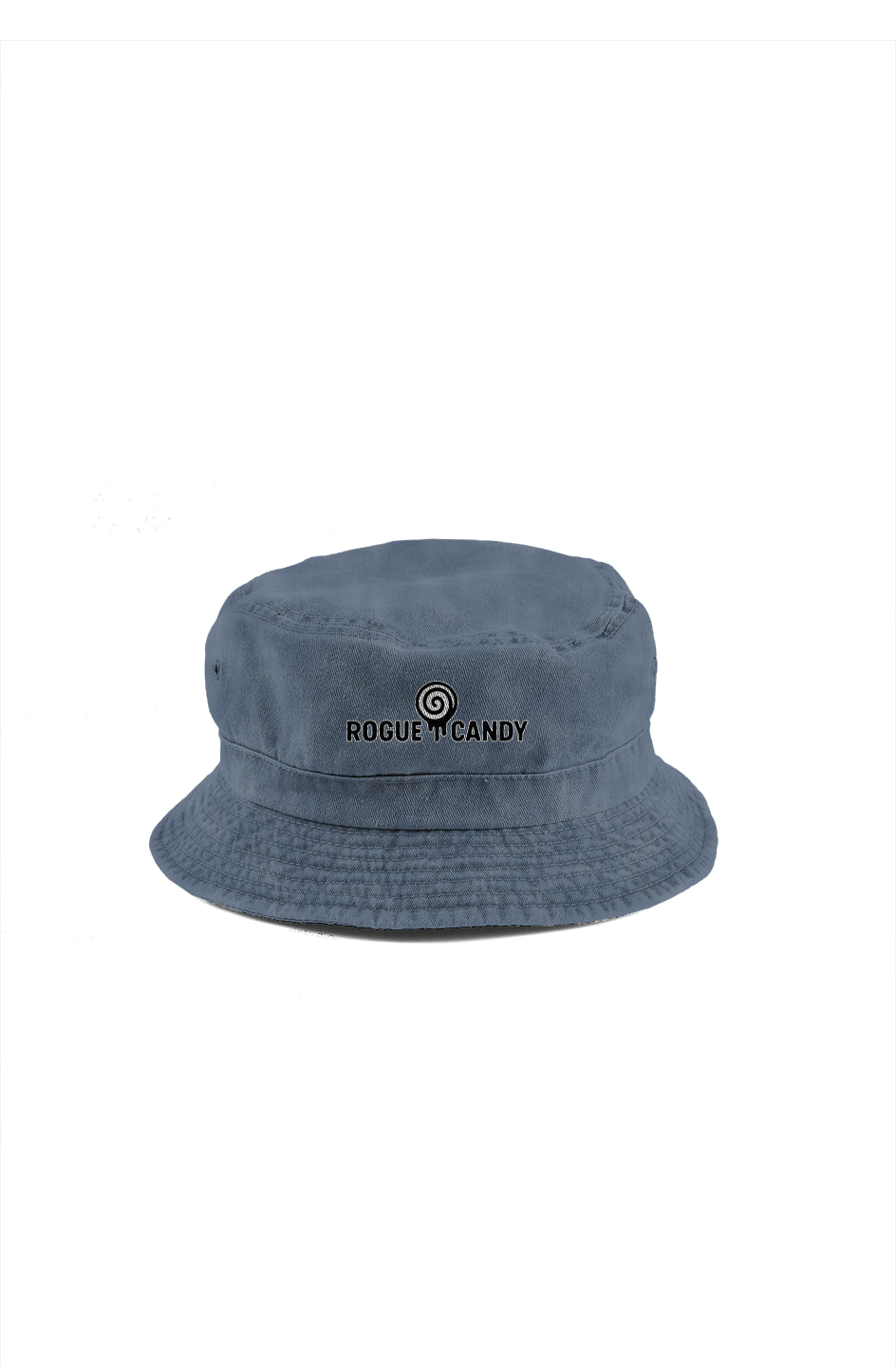 Rogue Candy embroidered Logo, grey blue Bucket Hat