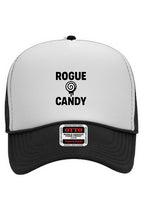 Rogue Candy Embroidered Logo, black Otto White Foam Front 5 Panel Trucker Hat