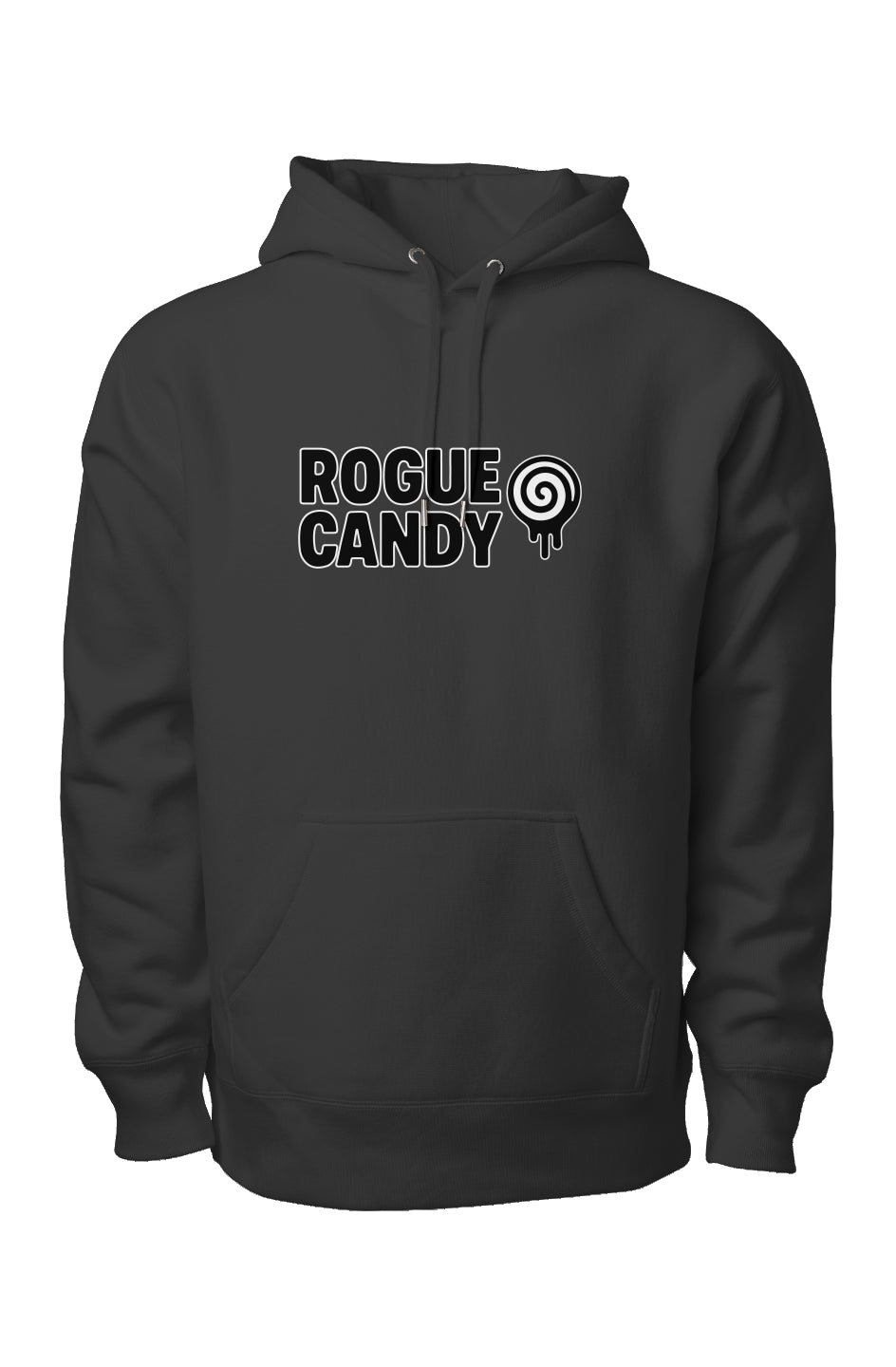 Rogue Candy Embroidered Logo, Drip Stick Embroidered Right Sleve, Heavyweight Cross Grain Hoodie