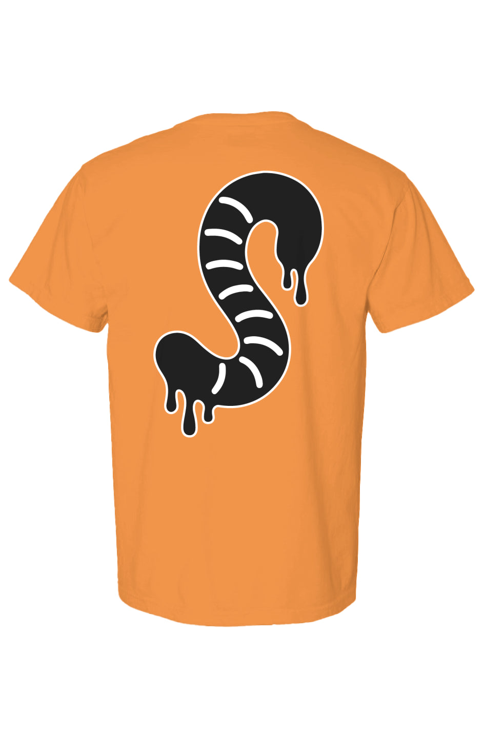 Rogue Candy black and white Gummy Worm Drip Print, bright orange Heavyweight T Shirt