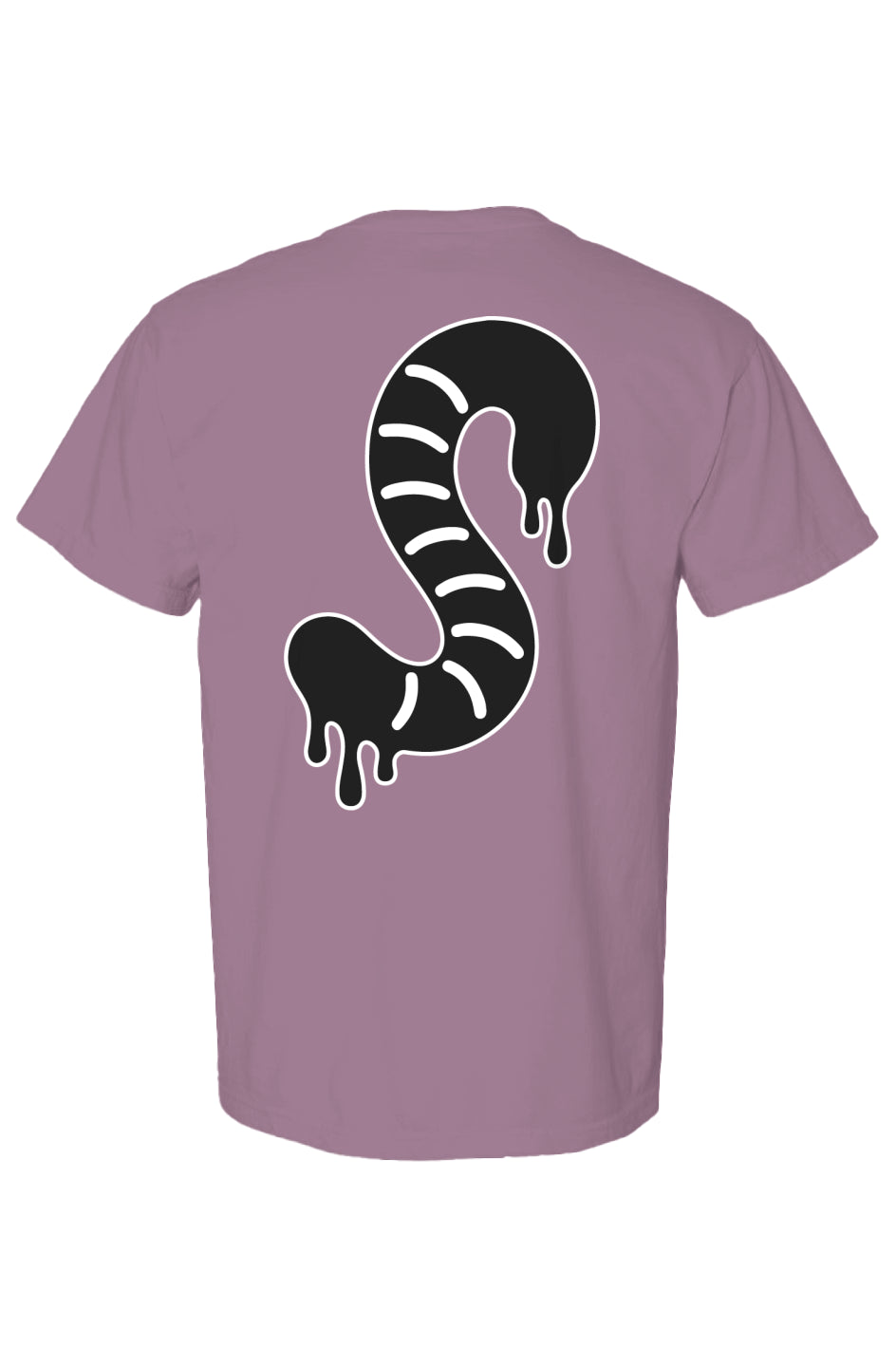 Rogue Candy black and white Gummy Worm Drip Print, purple Heavyweight T Shirt