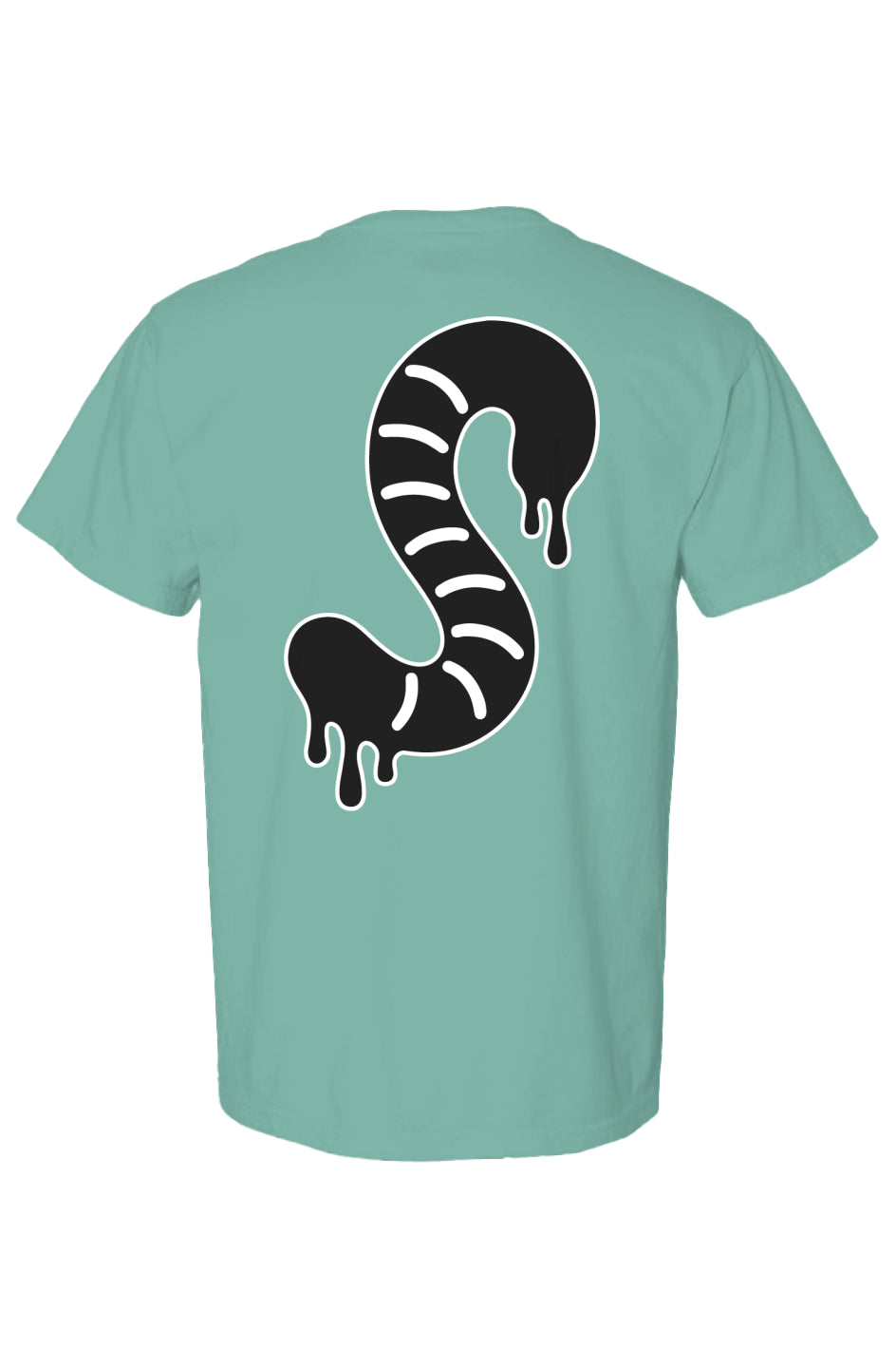 Rogue Candy black and white Gummy Worm Drip Print, teal Heavyweight T Shirt