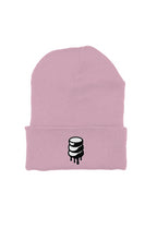 Rogue candy stacked Drip embroidered front, pink Beanie