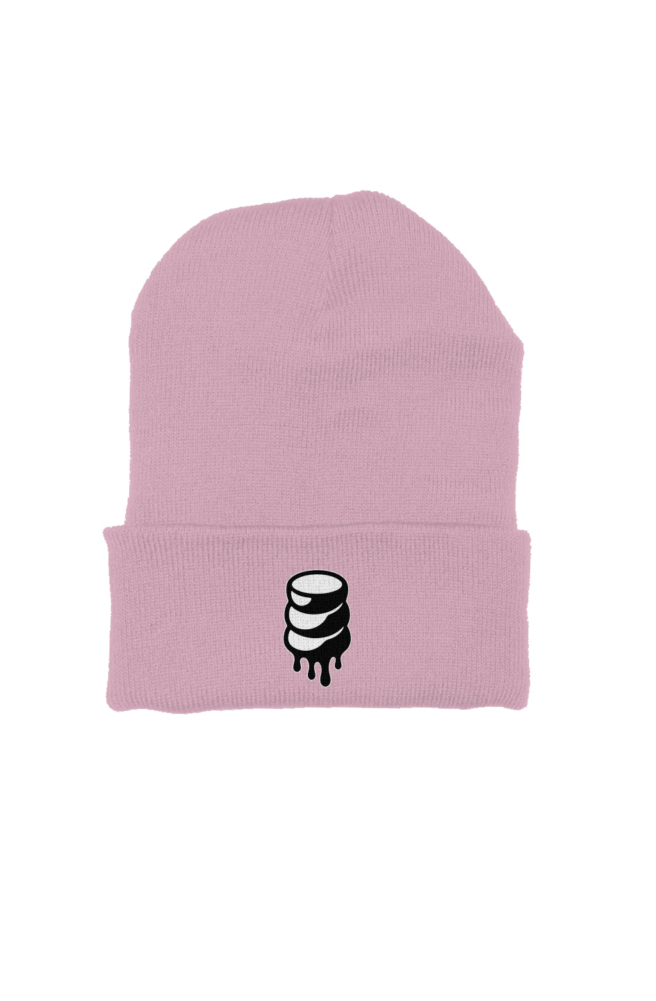 Rogue candy stacked Drip embroidered front, pink Beanie