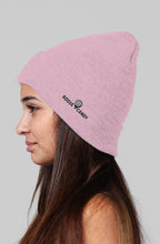 Rogue Candy logo, on side, pink beanie 