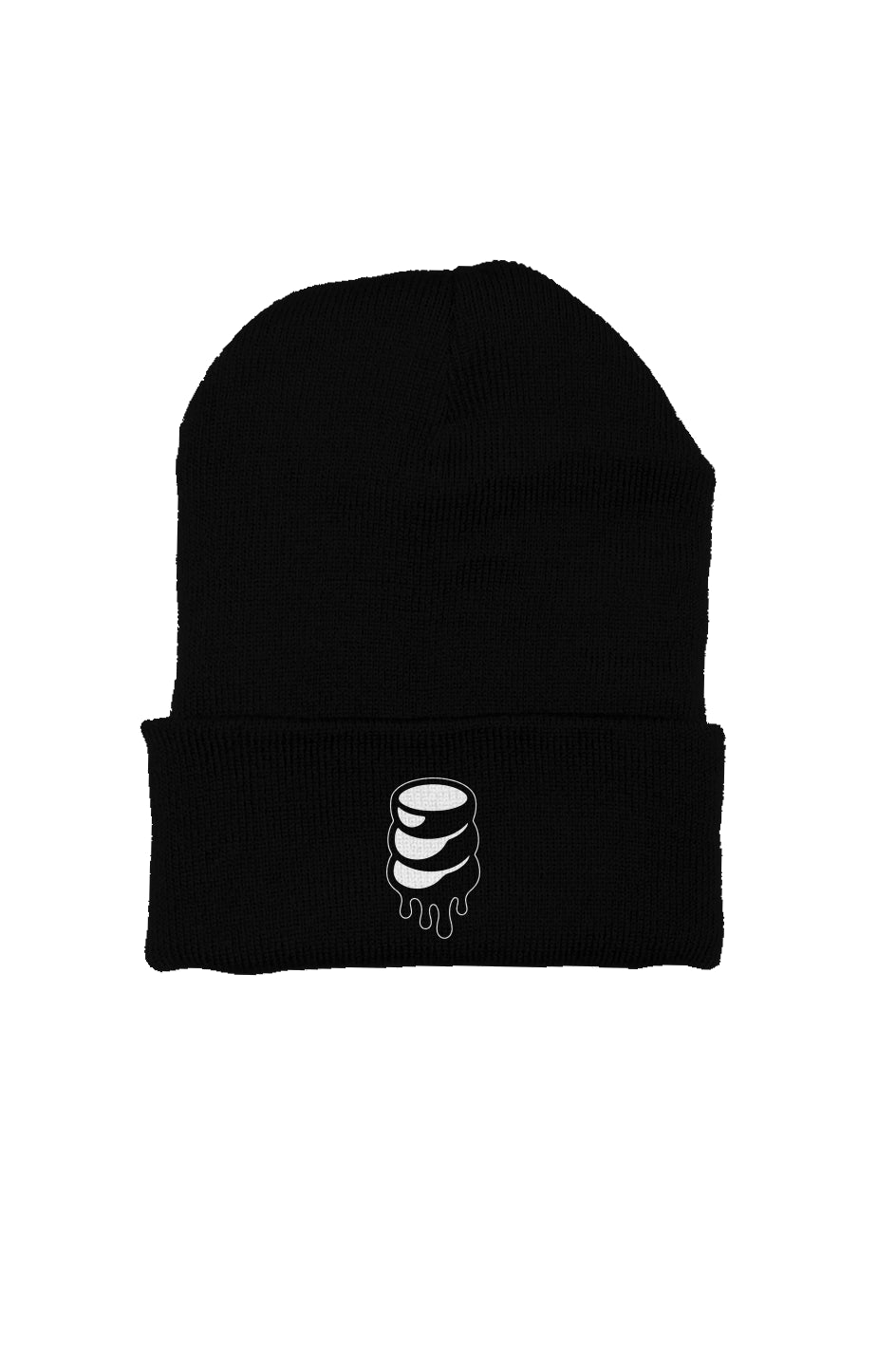 Rogue candy stacked Drip embroidered front, black Beanie
