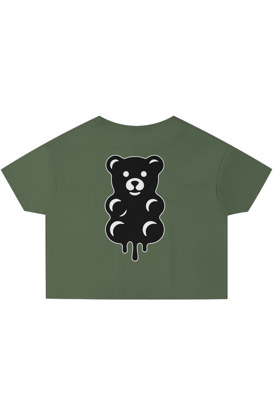 Rogue Embroidered Logo, Gummy Bear print, Crop Top