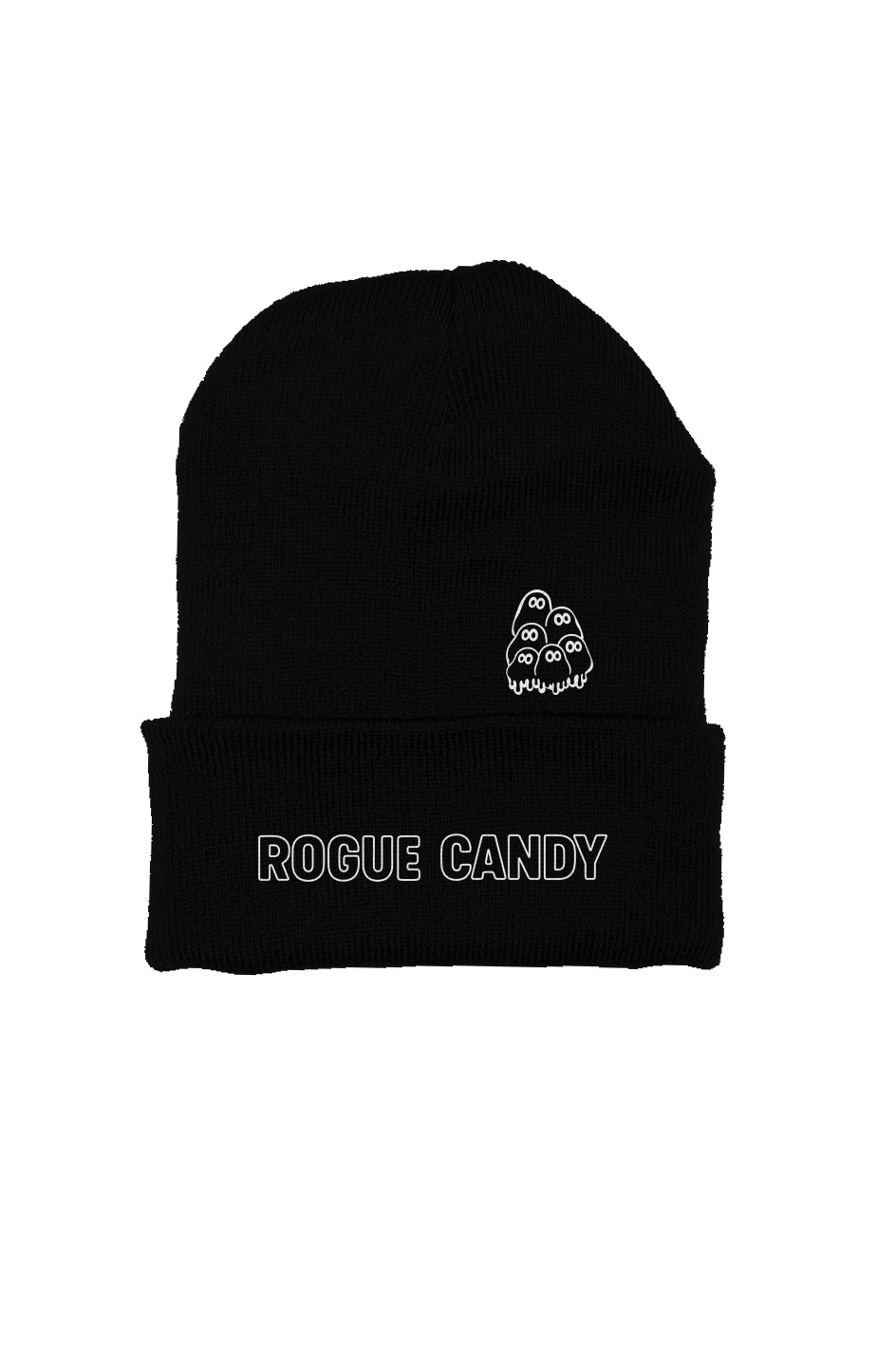 Rogue mini geek clusters on side, black, Embroidered rogue candy logo, Beanie