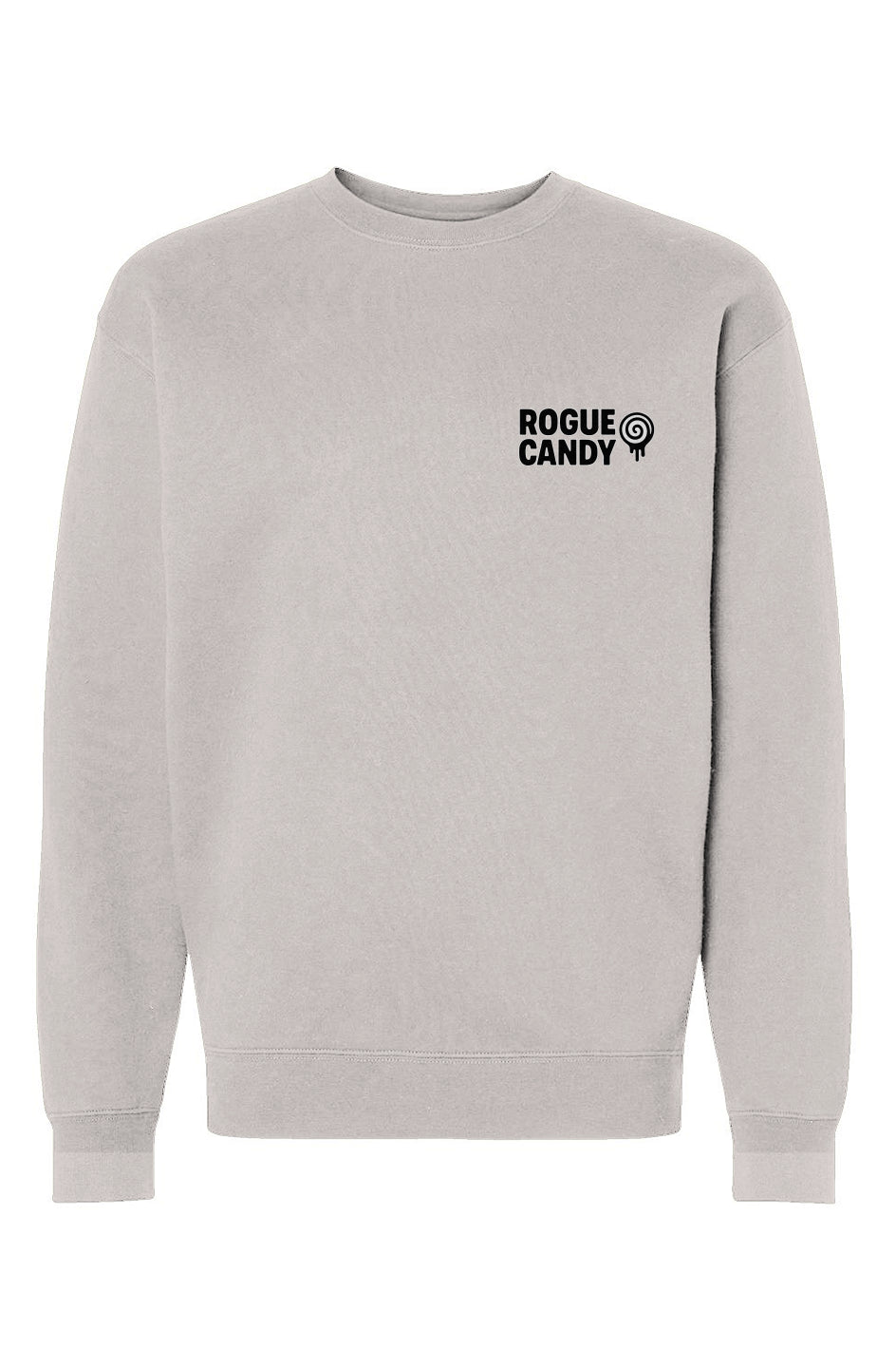 Rogue Embroidered Logo, Stacked Swirl Candy Print, Heavy Crewneck Sweatshirt 