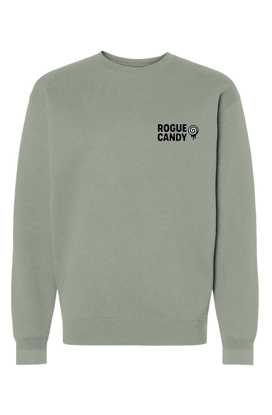 Rogue Embroidered Logo, Stacked Swirl Candy Print, Heavy Crewneck Sweatshirt 