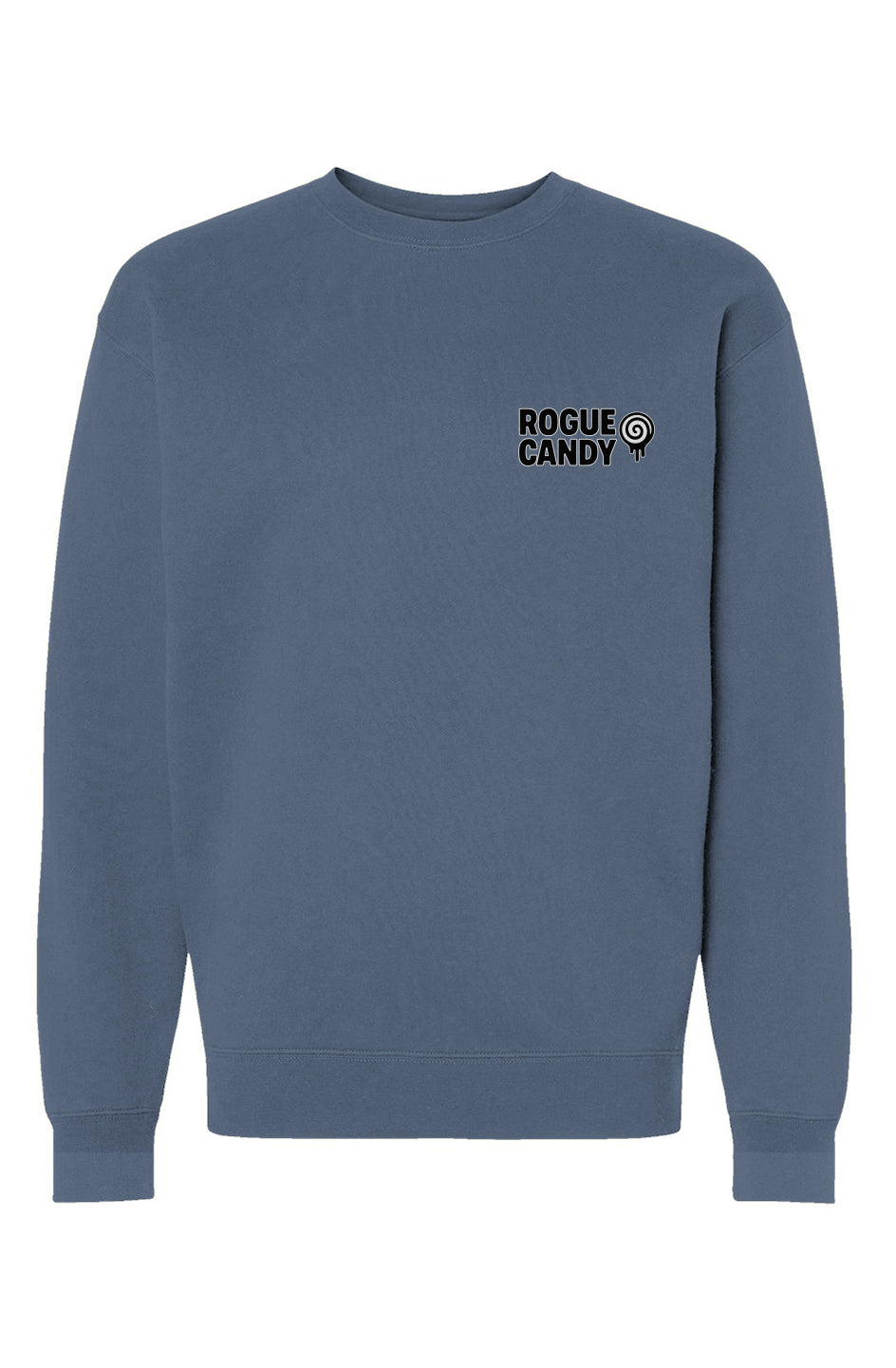 Rogue Embroidered Logo, Stacked Swirl Candy Print, Heavy Crewneck Sweatshirt 