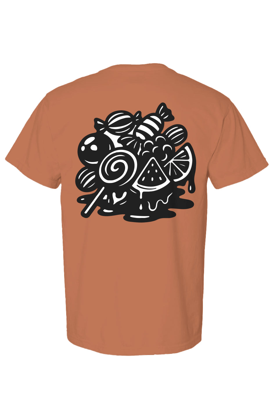 Drip Candy Bunch Print on back, yam Heavyweight T Shirt