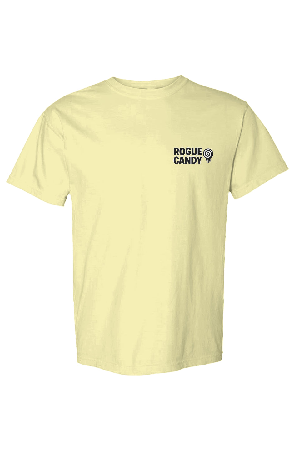 Rogue Embroidered Logo small on chest,  Heavyweight neon lemon T Shirt