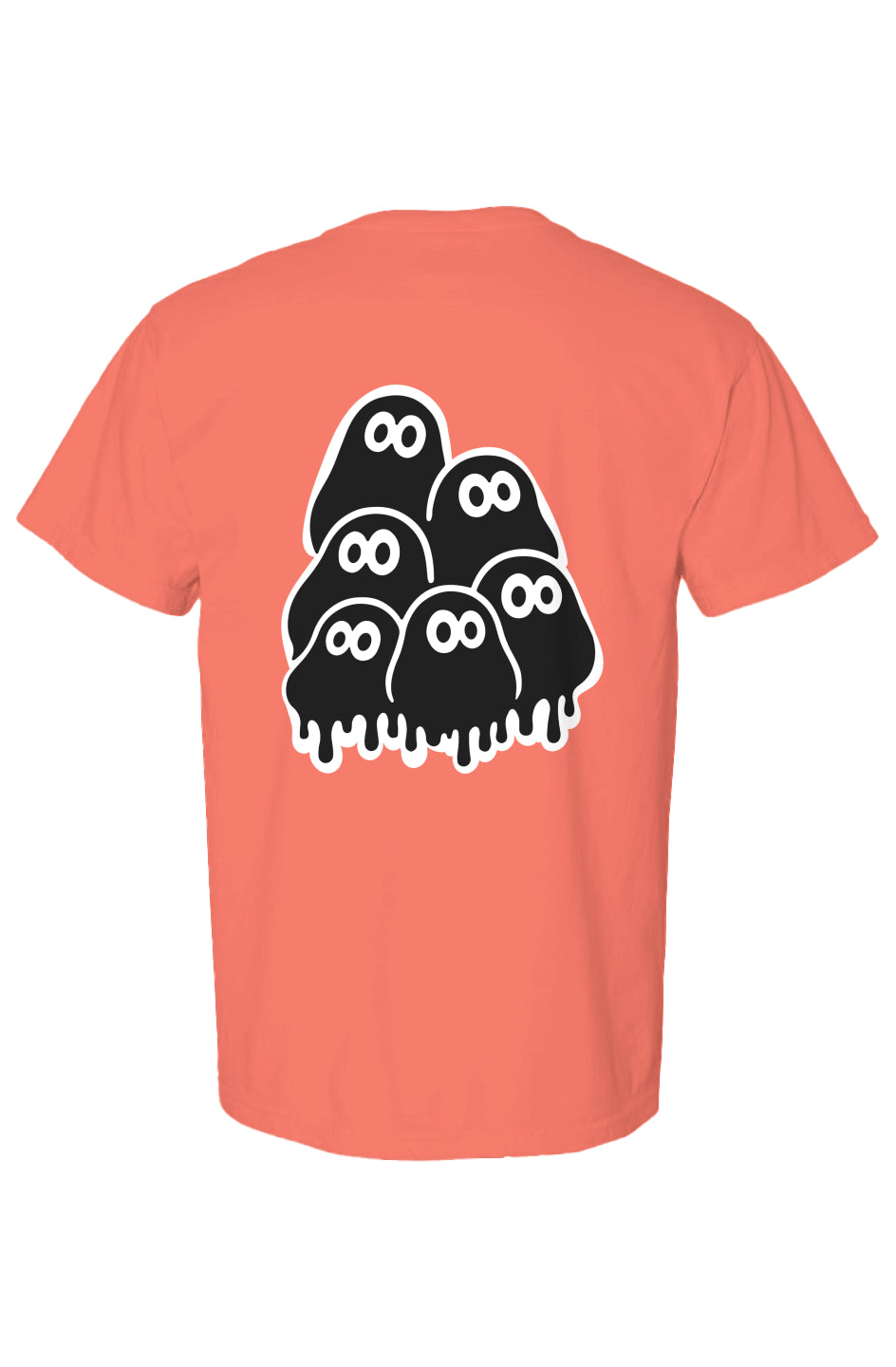 Rogue Embroidered Logo, geek clusters Candy Print, salmon color, Heavyweight T Shirt