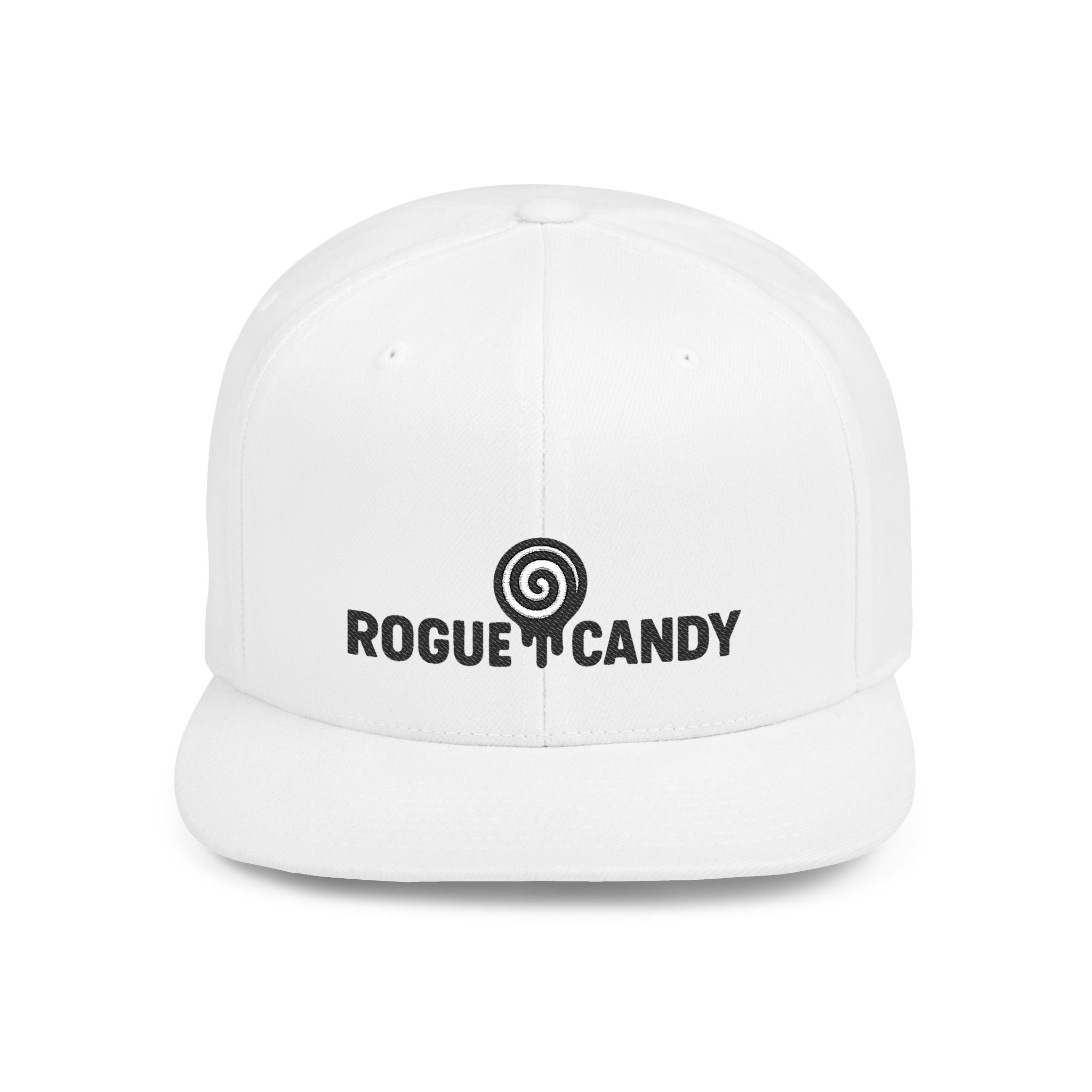 Embroidered Flat Bill Snapback